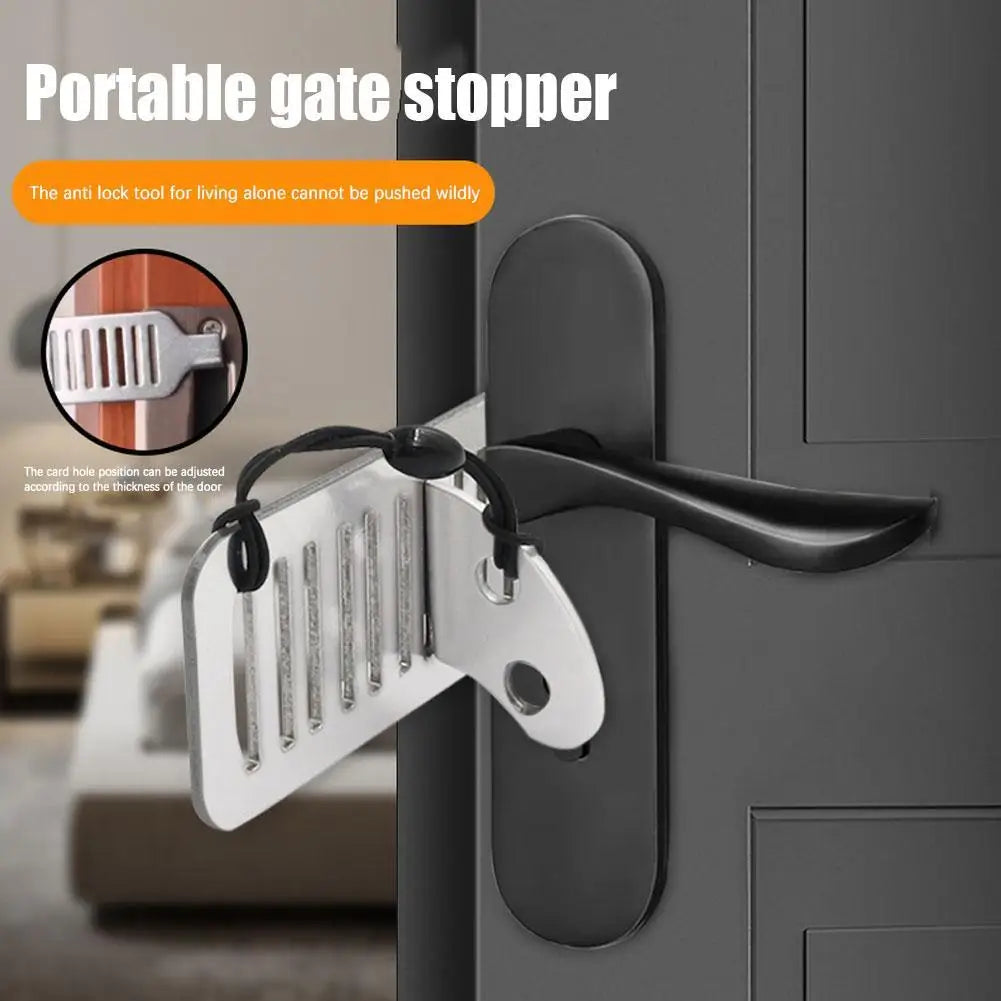 Portable Door Lock Punch-free Security Door Locker Safety Latch Metal Lock Home Room Hotel Travel Anti Theft Door Stopper Tool