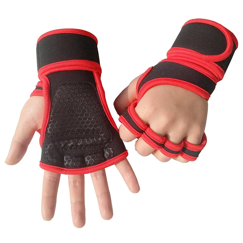 Weight Lifting Training Body Building Gloves Women Men Black Gym Hand Palm Wrist Protector Gloves Outdoor Sports Cycling Gloves