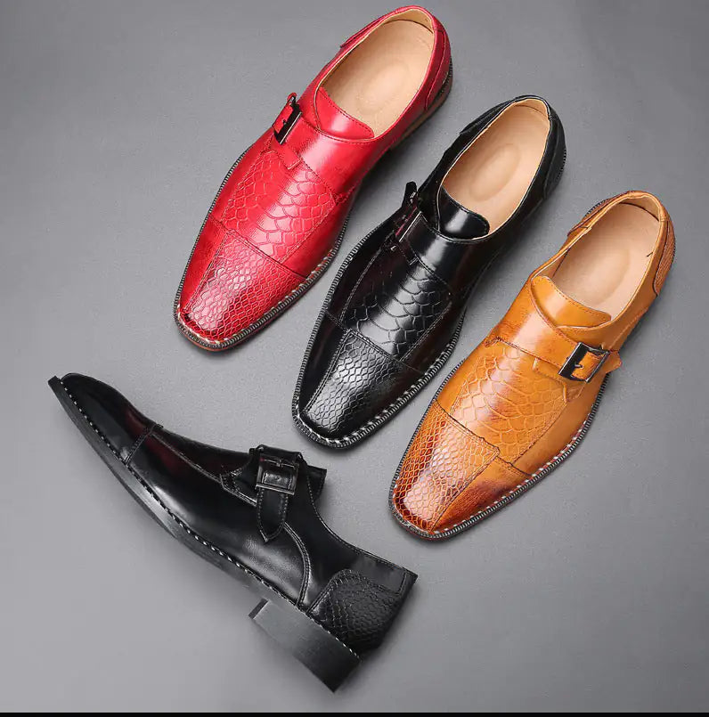 zapatilla Elevate Your Style with Men's Monkstrap Leather Dress Shoes