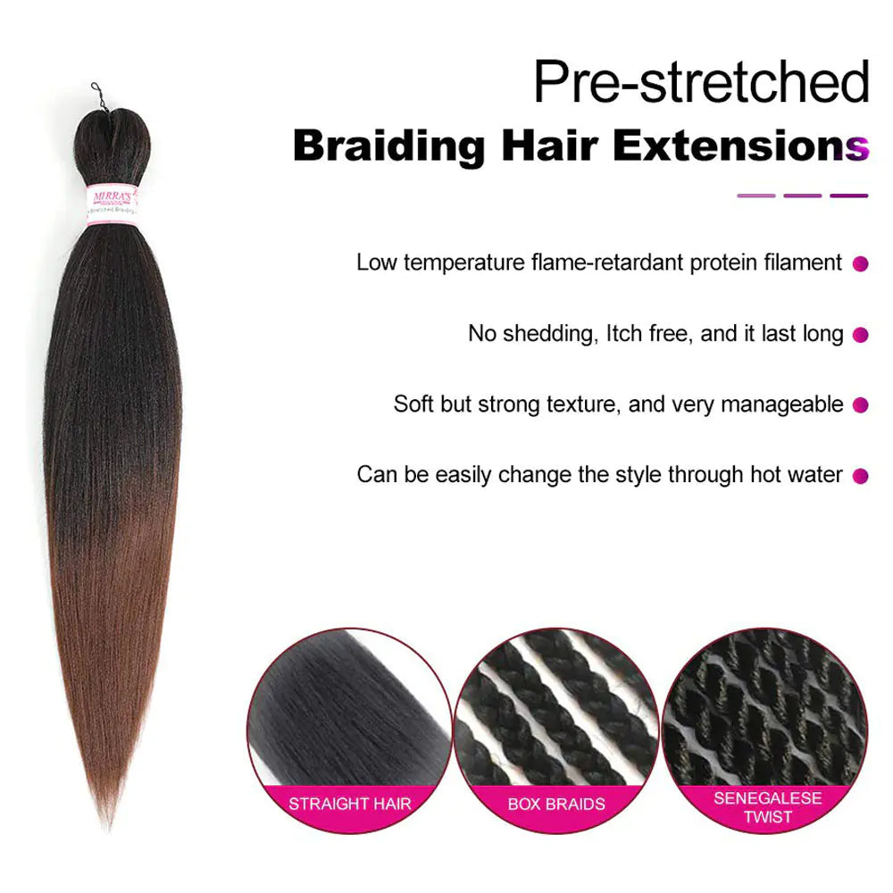 Pre Stretched Twist Braiding Hair Extensions Crochet Hair